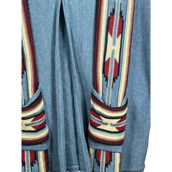 Vintage Chaps Denim Vest Women’s 2X‎ Southwest Aztec Knit Boho Western Layering - Picture 5 of 13